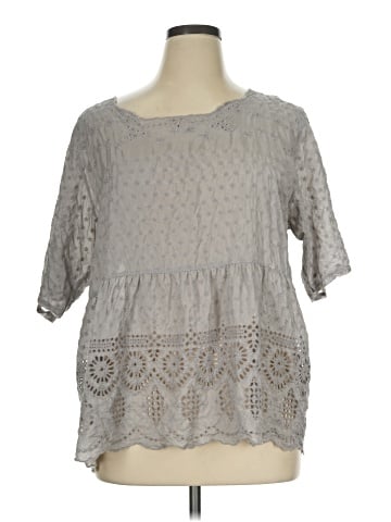 Johnny Was 3/4 Sleeve Silk Top (view 1)