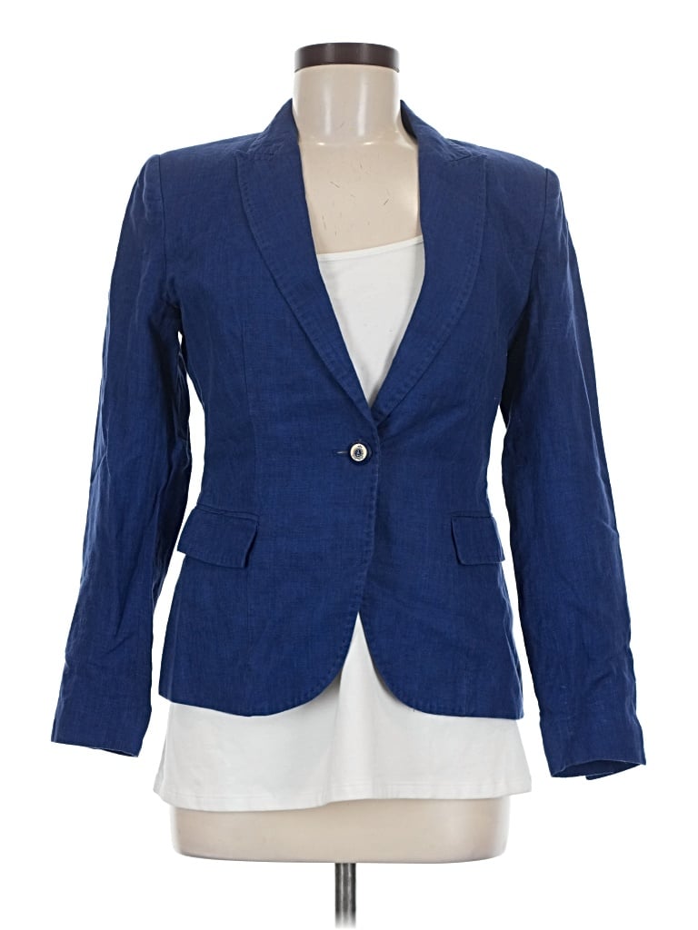 Pre-owned Zara Basic Blazer Jacket In Blue