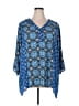 Notations 100% Polyester Blue 3/4 Sleeve Blouse Size 3X - photo 1