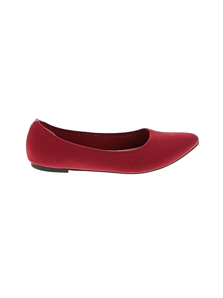 Pre-owned Jellypop Flats In Burgundy