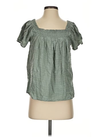 Madewell Square-Neck Smocked Top in Dotted Vines (view 1)