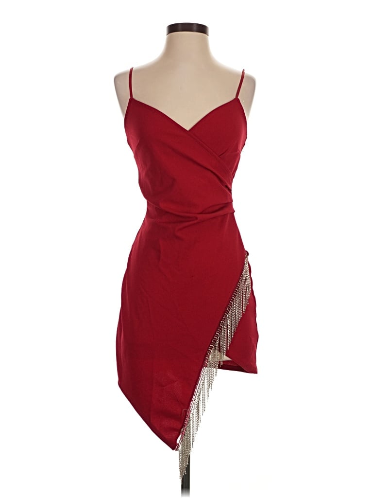 Pre-owned Emerald Sundae Cocktail Dress In Burgundy