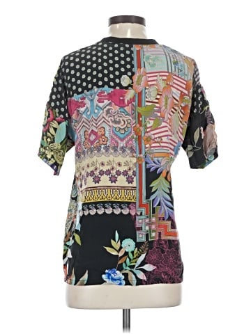 Johnny Was Short Sleeve Silk Top (view 2)