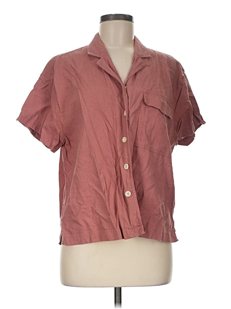 Pre-owned Madewell Short Sleeve Blouse In Pink