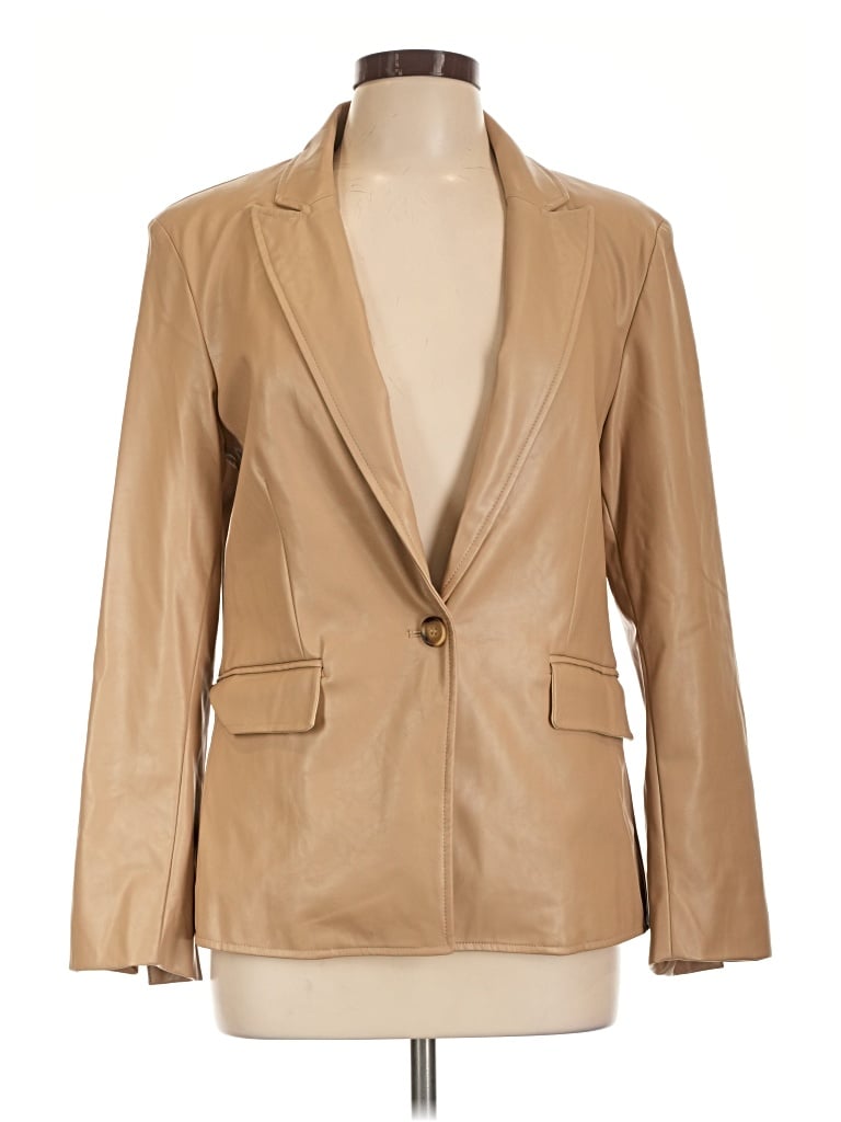 Pre-owned Evereve Blazer Jacket In Tan