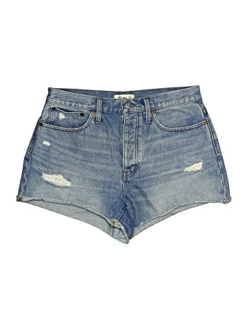 Madewell Curvy Relaxed Denim Shorts in Homecrest Wash: Ripped Edition (view 1)