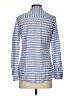 J. McLaughlin 100% Cotton Stripes Blue Long Sleeve Button-Down Shirt Size S - photo 2