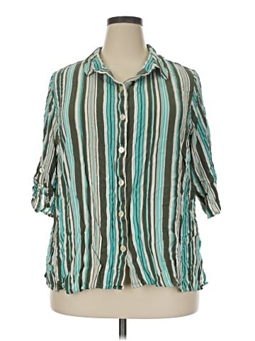 Catherines 3/4 Sleeve Button-Down Shirt (view 1)