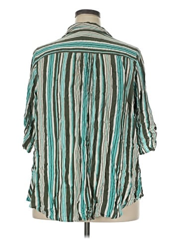 Catherines 3/4 Sleeve Button-Down Shirt (view 2)