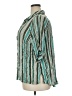 Catherines 100% Rayon Stripes Teal 3/4 Sleeve Button-Down Shirt Size 2X - photo 5