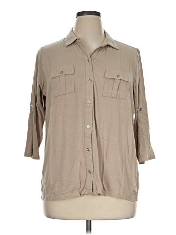 Hasting & Smith 3/4 Sleeve Button-Down Shirt (view 1)