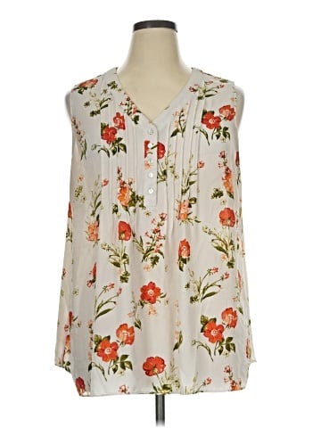 Rose + Olive Sleeveless Blouse (view 1)