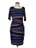 Connected Apparel Stripes Blue Casual Dress Size 12 - photo 1