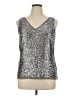 Talbots 100% Polyester Silver Tank Top Size 14 - photo 1