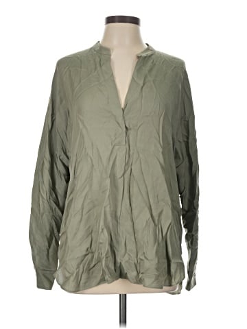 Vince. Long Sleeve Silk Top (view 1)
