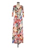 ASOS Print Orange Casual Dress Size 6 - photo 1