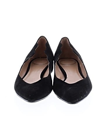 Chloé Suede Scalloped Pointed Toe Flats (view 2)