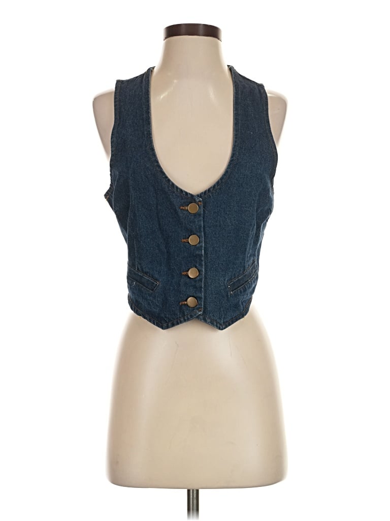 Pre-owned Lea & Viola Denim Vest In Blue
