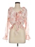 No Comment 100% Polyester Pink 3/4 Sleeve Blouse Size M - photo 1