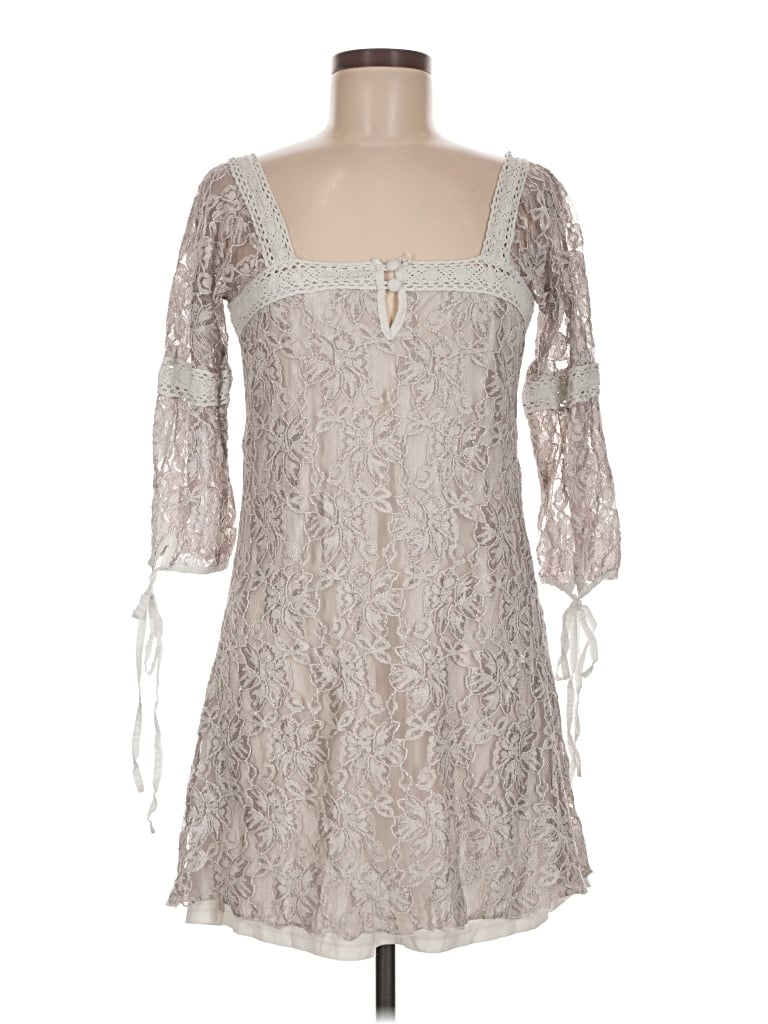 Pre-owned Solitaire Cocktail Dress In Gray