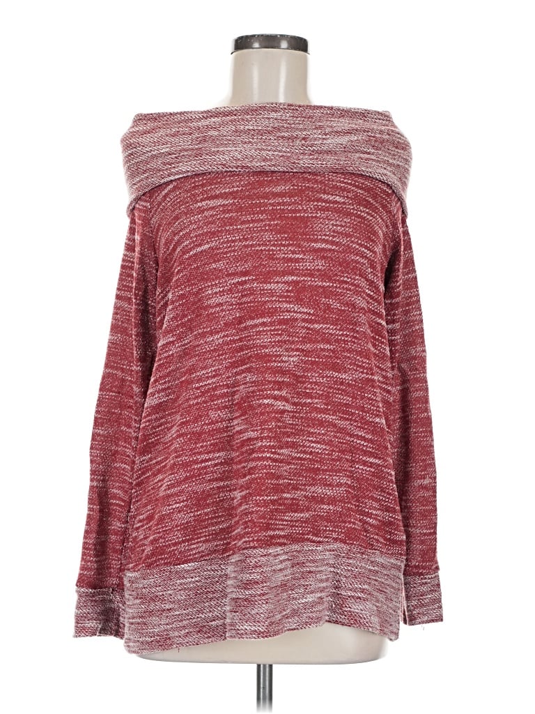 Pre-owned Bobeau Pullover Sweater In Burgundy
