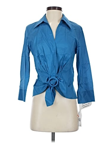 Lafayette 148 New York 3/4 Sleeve Button-Down Shirt (view 1)