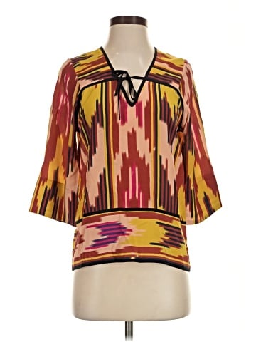 Lauren Moffatt 3/4 Sleeve Silk Top (view 1)