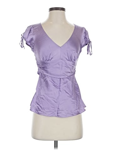 Express Design Studio Short Sleeve Silk Top (view 1)