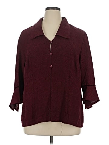 R&M Richards 3/4 Sleeve Button-Down Shirt (view 1)
