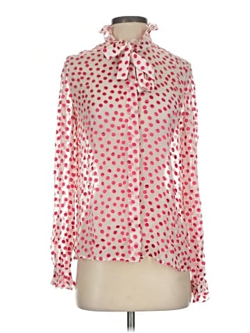 Saloni Long Sleeve Silk Top (view 1)