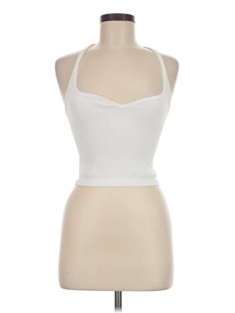 Pre-owned Fp Movement Tank Top Ivory Halter Neckline Tops