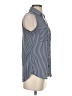 Express Outlet 100% Polyester Stripes Blue Sleeveless Blouse Size S - photo 4