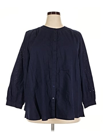 Lane Bryant 3/4 Sleeve Button-Down Shirt (view 1)