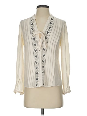Rebecca Taylor Long Sleeve Silk Top (view 1)
