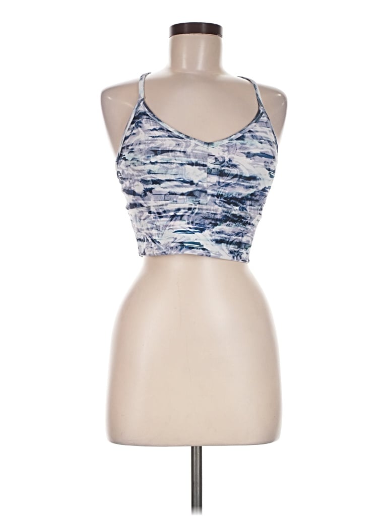 Pre-owned Gaiam Tank Top Blue Halter Neckline Tops