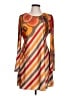 Assorted Brands 100% Polyester Graphic Orange Casual Dress Size L - photo 1