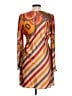 Assorted Brands 100% Polyester Graphic Orange Casual Dress Size L - photo 2