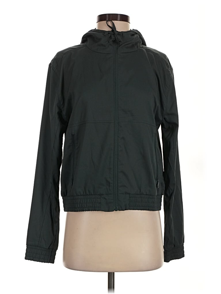 Pre-owned Girlfriend Collective Zip Up Hoodie In Green