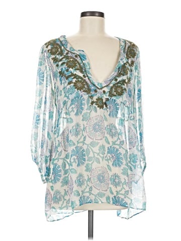 Calypso St. Barth 3/4 Sleeve Silk Top (view 1)