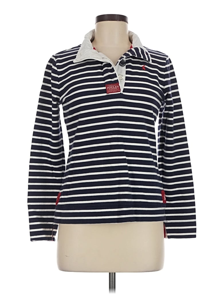 Pre-owned Joules Long Sleeve Polo Shirt In Blue