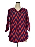 rue21 100% Polyester Chevron-herringbone Red 3/4 Sleeve Blouse Size XL - photo 1