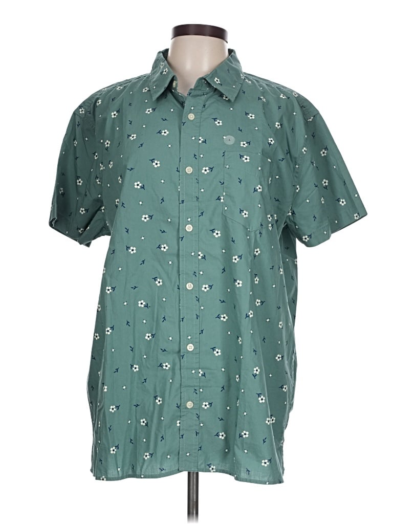 Aéropostale Short Sleeve Button Down Shirt In Green