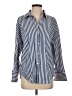 Zara Stripes Blue Long Sleeve Button-Down Shirt Size XS - photo 1