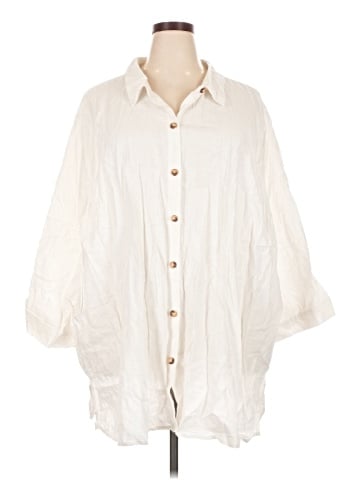 Catherines 3/4 Sleeve Button-Down Shirt (view 1)