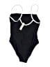 J.Crew Color Block Black One Piece Swimsuit Size 10 - photo 2