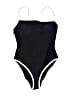 J.Crew Color Block Black One Piece Swimsuit Size 10 - photo 1