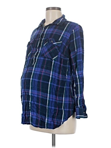 Isabel Maternity Long Sleeve Button-Down Shirt (view 1)