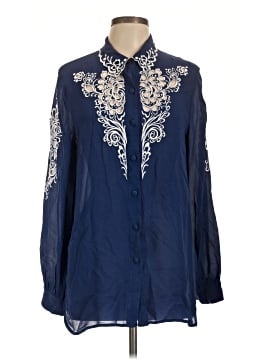 Bob Mackie Long Sleeve Silk Top