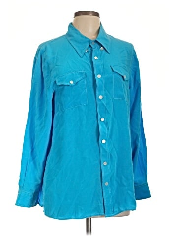 Bob Mackie Long Sleeve Silk Top (view 1)