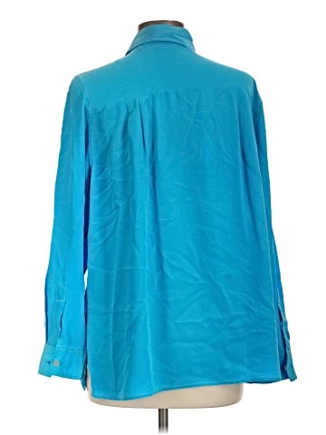 Bob Mackie Long Sleeve Silk Top (view 2)
